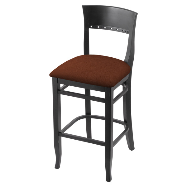 Holland Bar Stool Co 25" Counter Stool, Black Finish, Rein Adobe Seat 316025Blk023